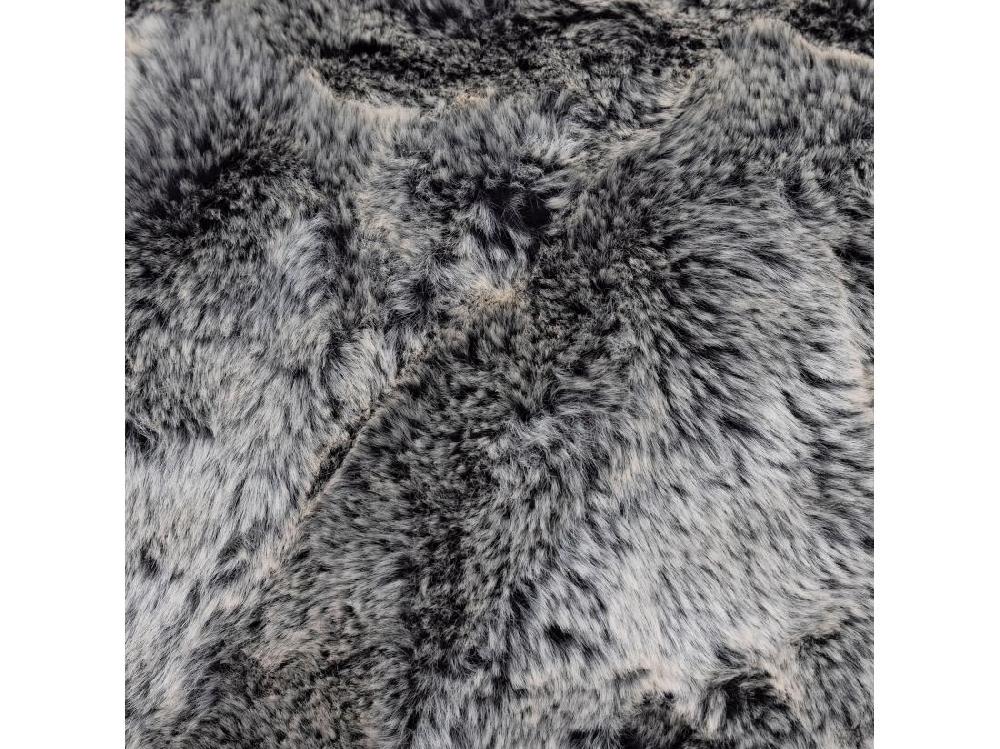 Vente Unique Pouf Imitation Fourrure Gris Loup - COCOON