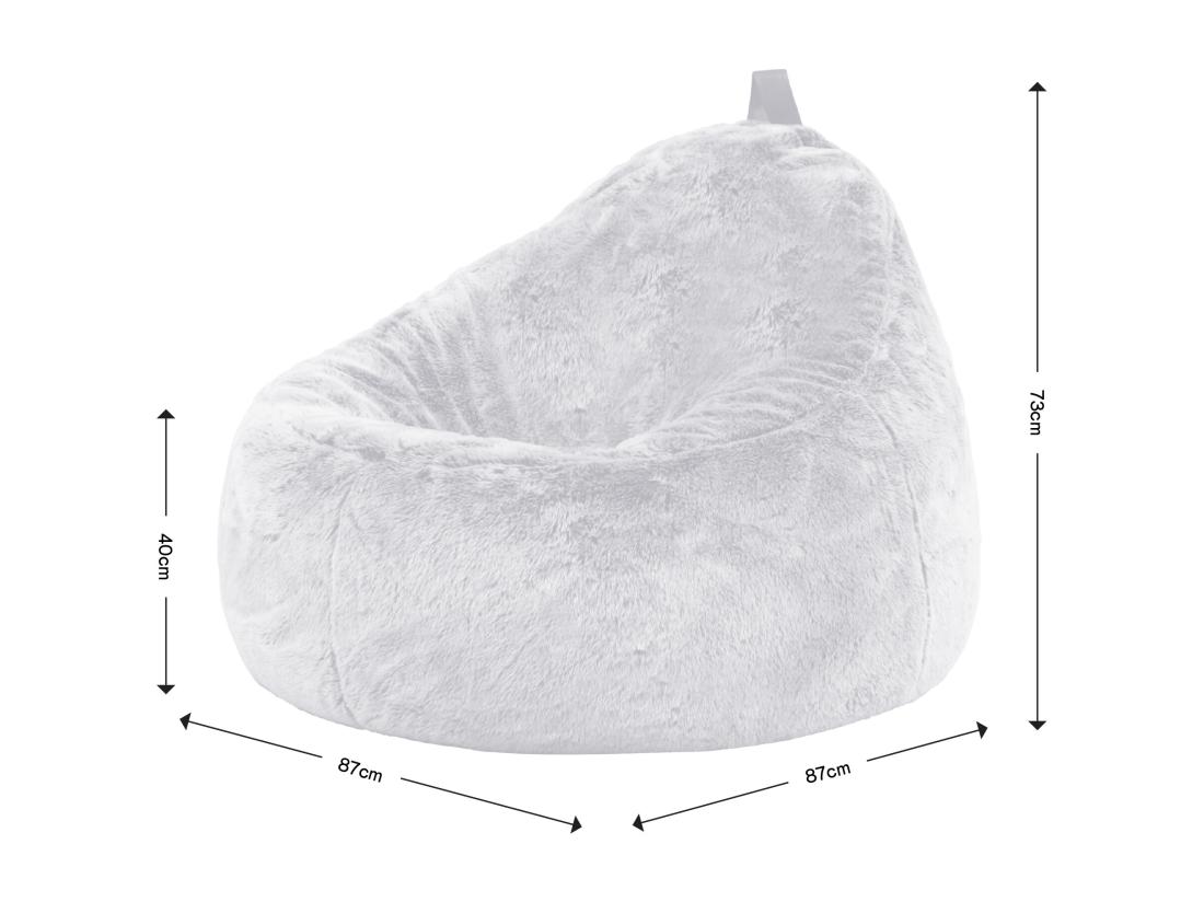 vente unique Pouf imitation fourrure gris loup - COCOON