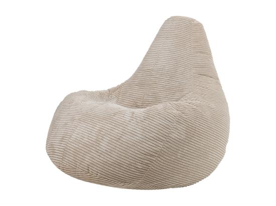 Vente Unique Pouf Inclinable Velours Côtelé Beige - DALTON