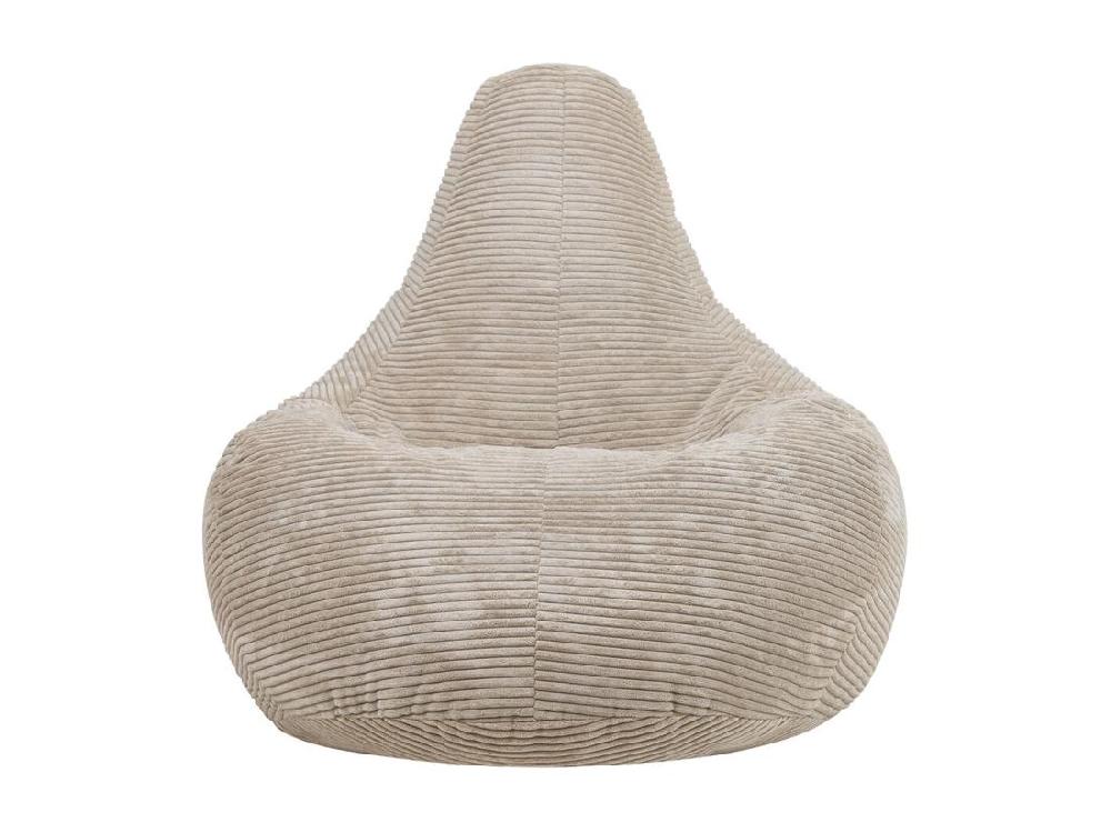 vente unique Pouf inclinable velours côtelé beige - DALTON