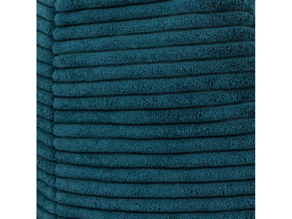 Vente Unique Pouf Inclinable Velours Côtelé Bleu Canard - DALTON