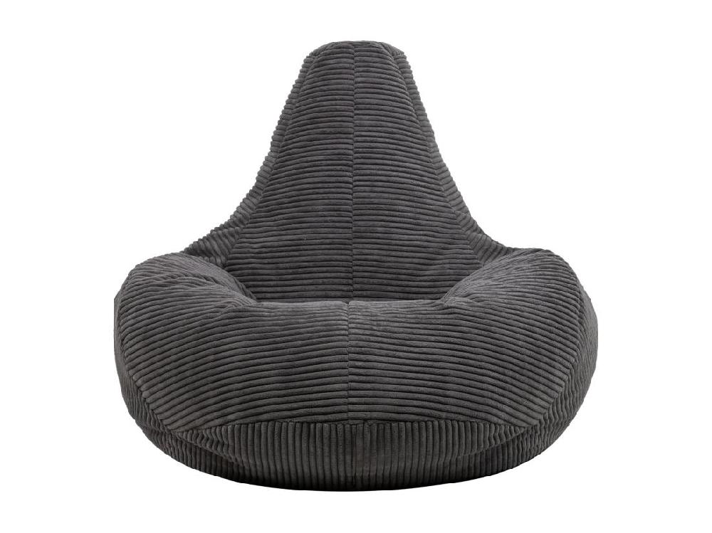 Vente Unique Pouf Inclinable Velours Côtelé Gris Anthracite - DALTON