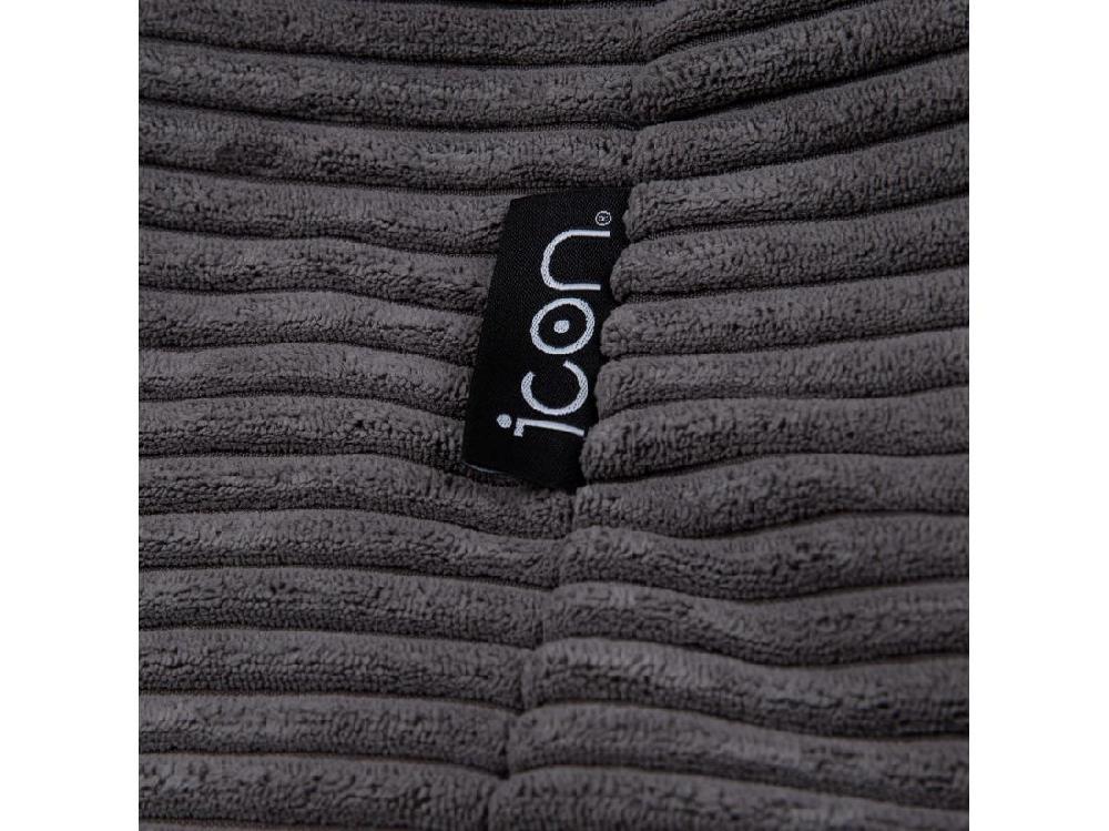 Vente Unique Pouf Inclinable Velours Côtelé Gris Anthracite - DALTON