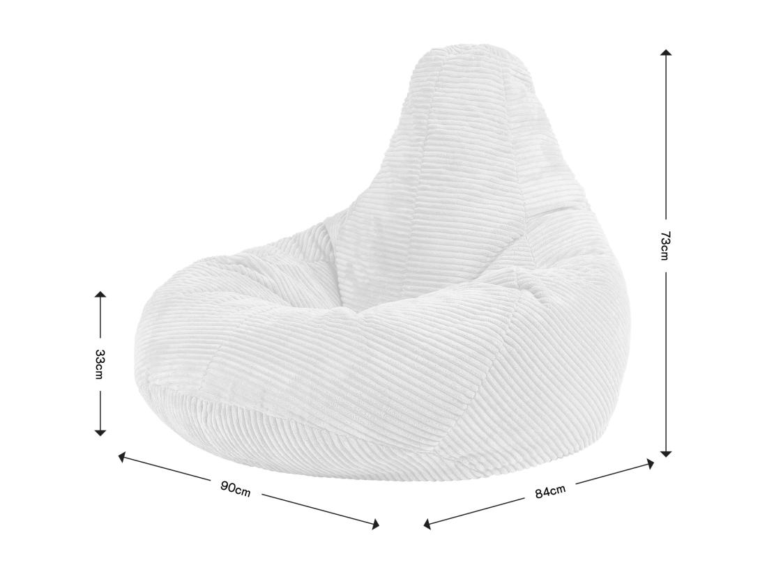 Vente Unique Pouf Inclinable Velours Côtelé Gris Anthracite - DALTON