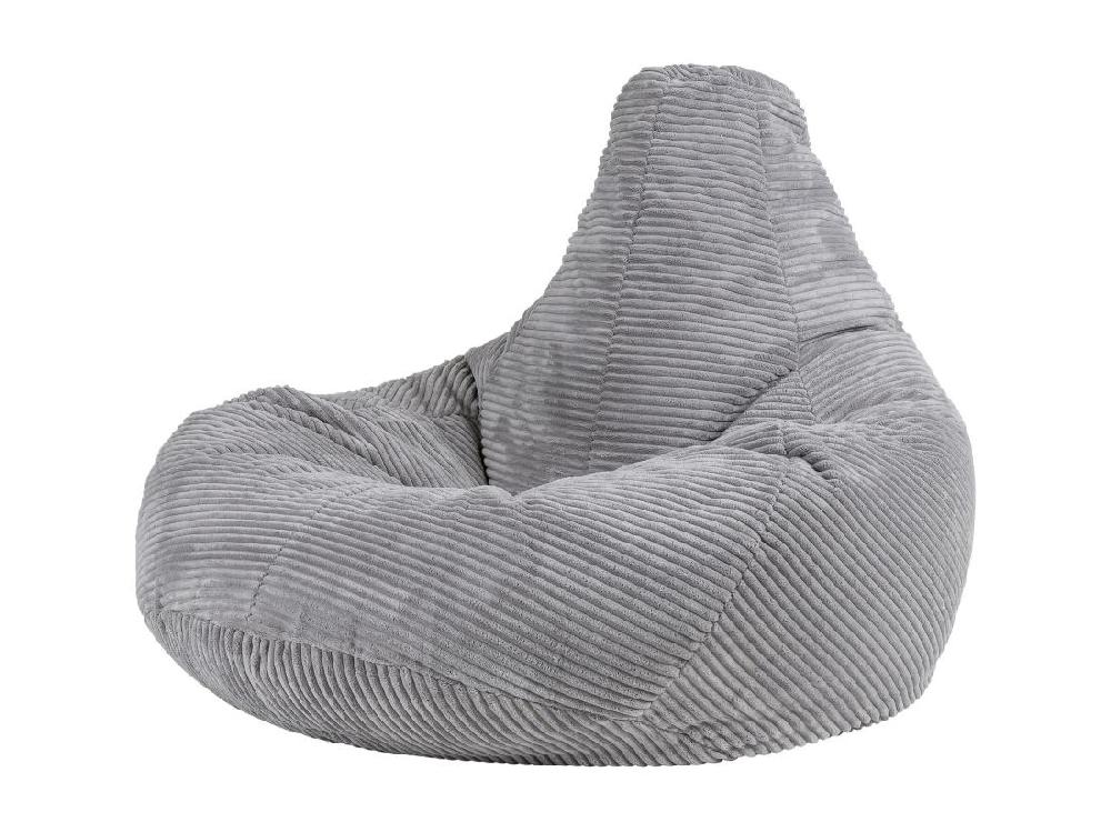 Vente Unique Pouf Inclinable Velours Côtelé Gris - DALTON
