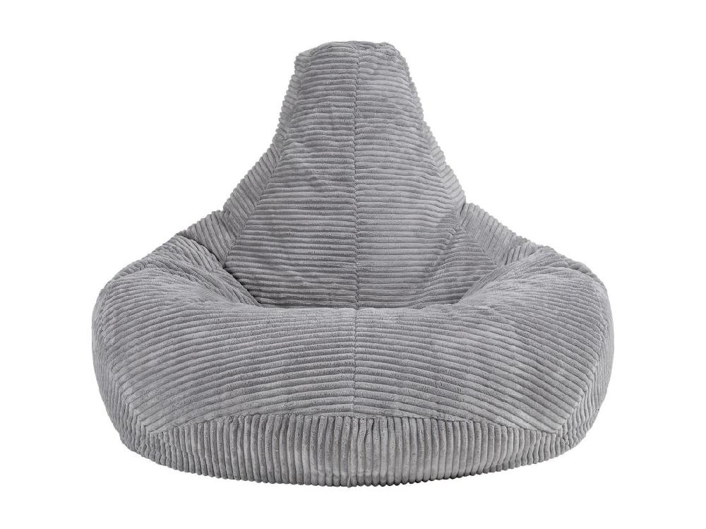vente unique Pouf inclinable velours côtelé gris - DALTON