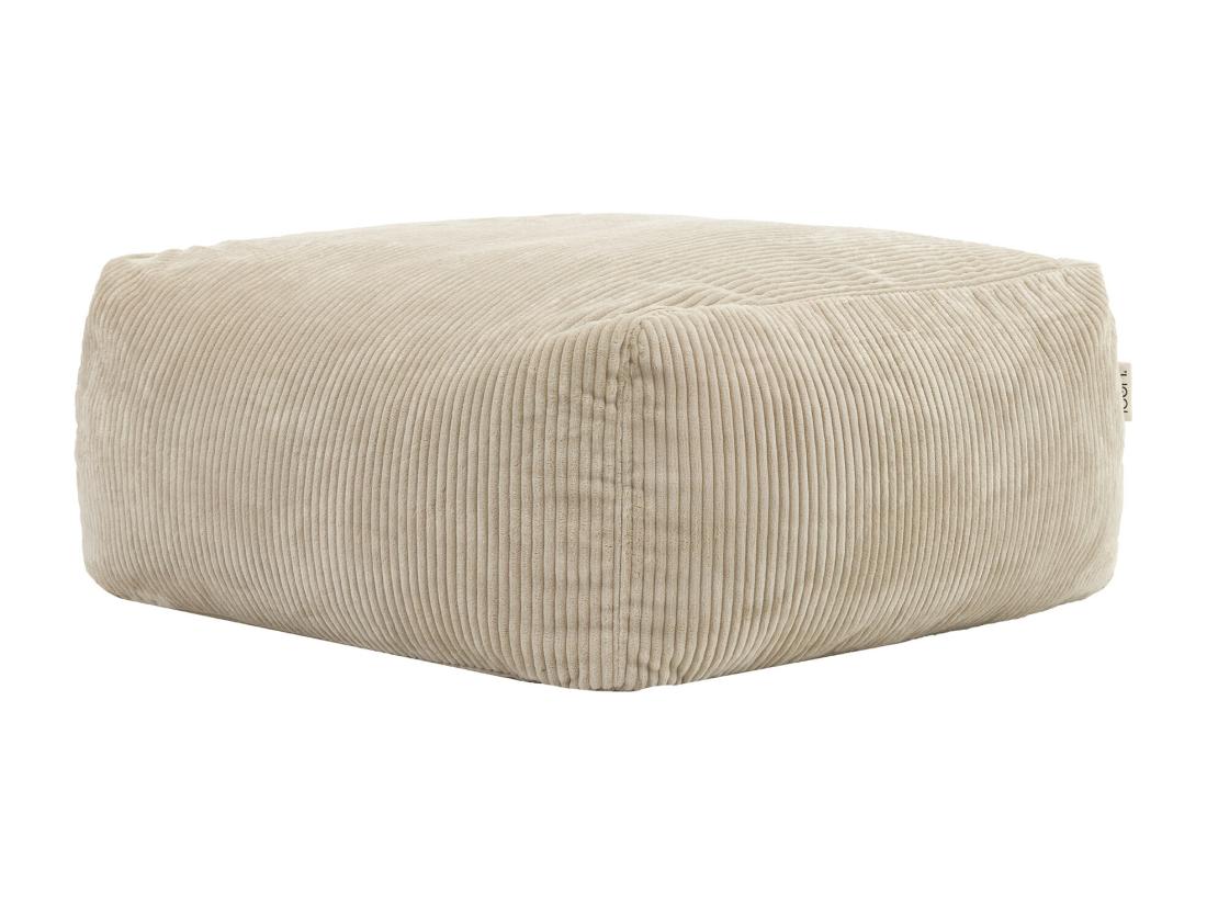Vente Unique Pouf Repose-pieds Modulaire En Velours Côtelé Beige - ZEN