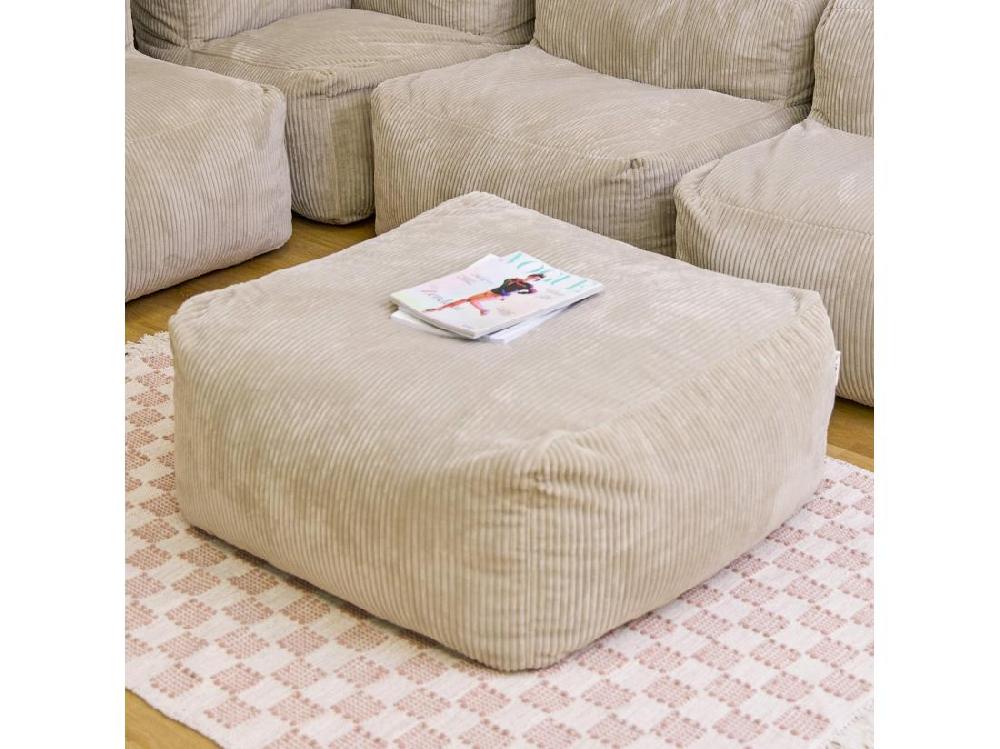 Vente Unique Pouf Repose-pieds Modulaire En Velours Côtelé Beige - ZEN