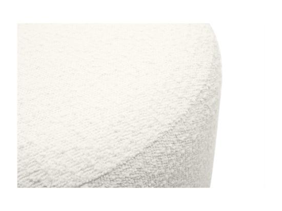 Vente Unique Pouf Rond En Tissu Effet Laine Bouclée Blanc Cassé Et Métal Doré D54 Cm AMAYA