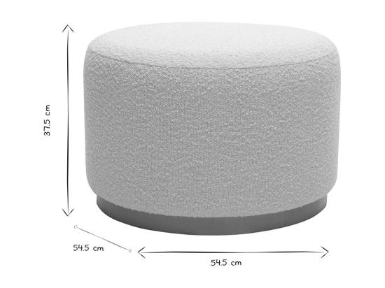 Vente Unique Pouf Rond En Tissu Effet Laine Bouclée Blanc Cassé Et Métal Doré D54 Cm AMAYA