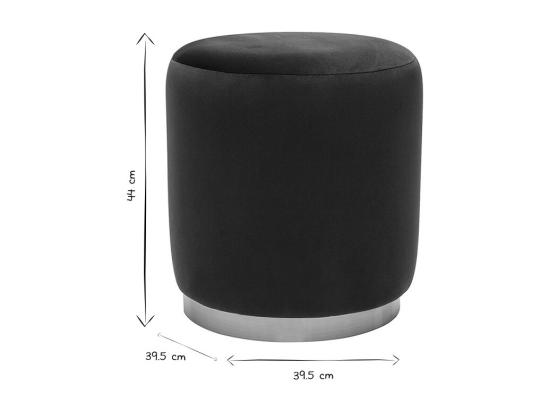 Vente Unique Pouf Rond En Velours Bleu Pétrole Et Métal Doré D40 Cm AMAYA
