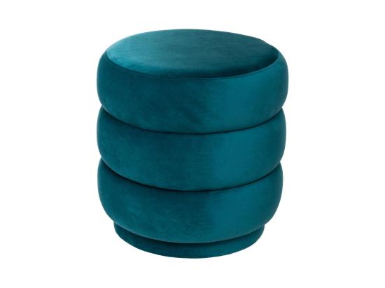 Vente Unique Pouf Velours Design "Sinan" 40cm Bleu Canard