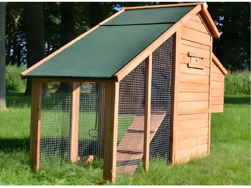 Vente Unique Poulailler En Bois 2/5 Poules 190x62x114 Cm Modele 144 Confort
