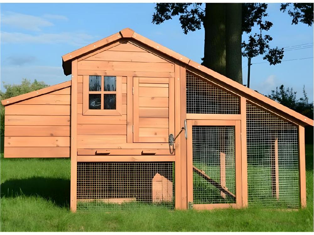 vente unique Poulailler en bois 2/5 poules 190x62x114 cm Modele 144 Confort