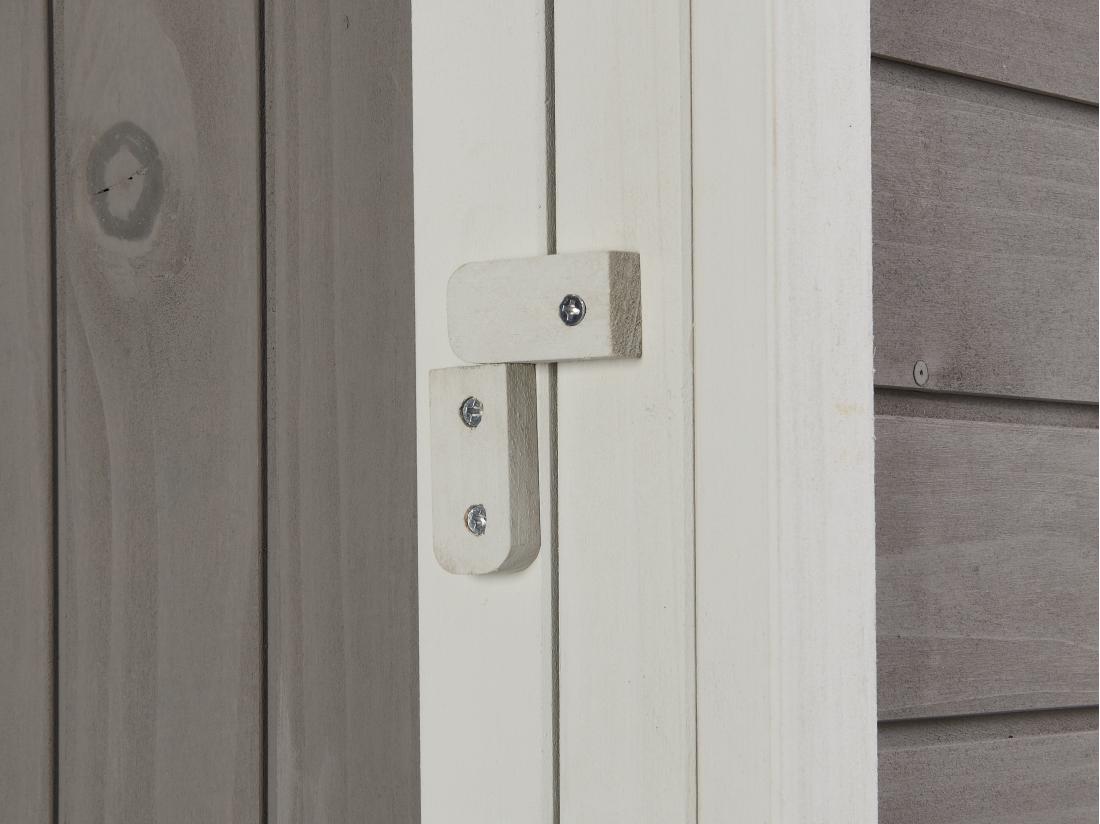 Vente Unique Poulailler En Bois Avec Enclos - 10 Poules - L. 266 X P. 174 X H. 205 Cm - Blanc Et Gris - FERAS