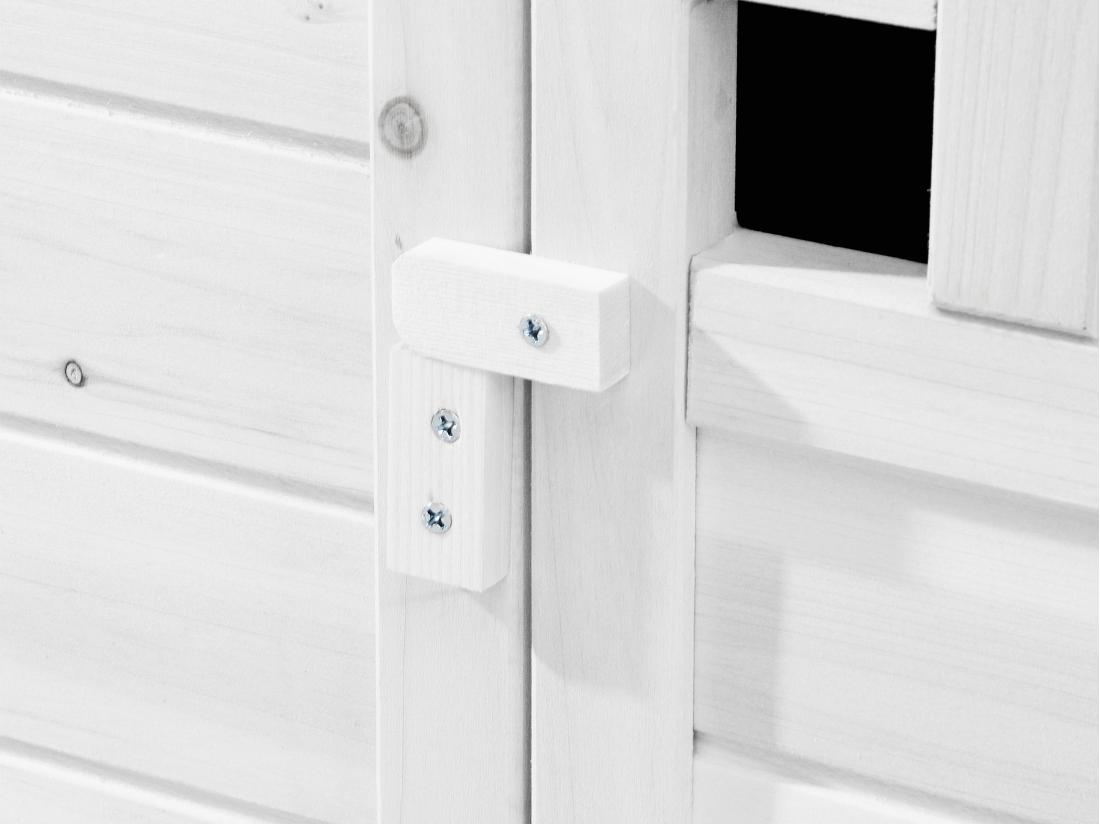 Vente Unique Poulailler En Bois Avec Pondoir - 2 Poules - L. 106 X P. 64 X H.71 Cm - Blanc - ANSER