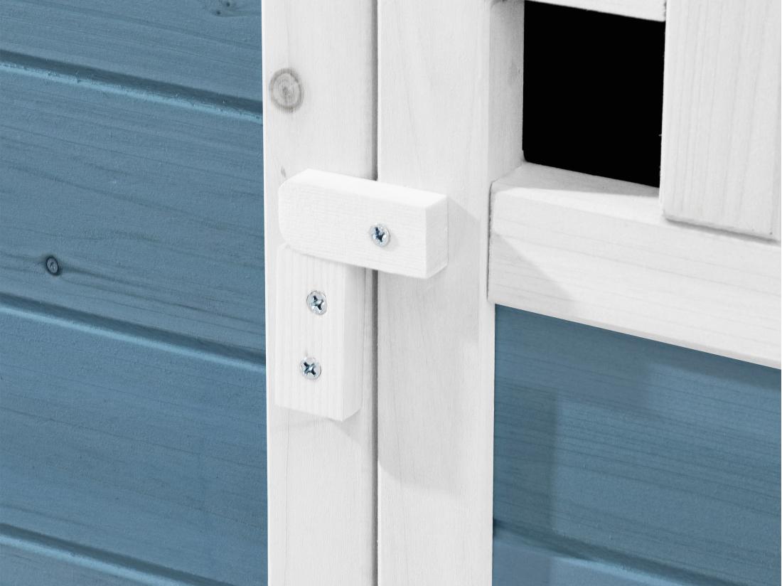 Vente Unique Poulailler En Bois Avec Pondoir - 2 Poules - L. 106 X P. 64 X H.71 Cm - Bleu Et Blanc - ANSER