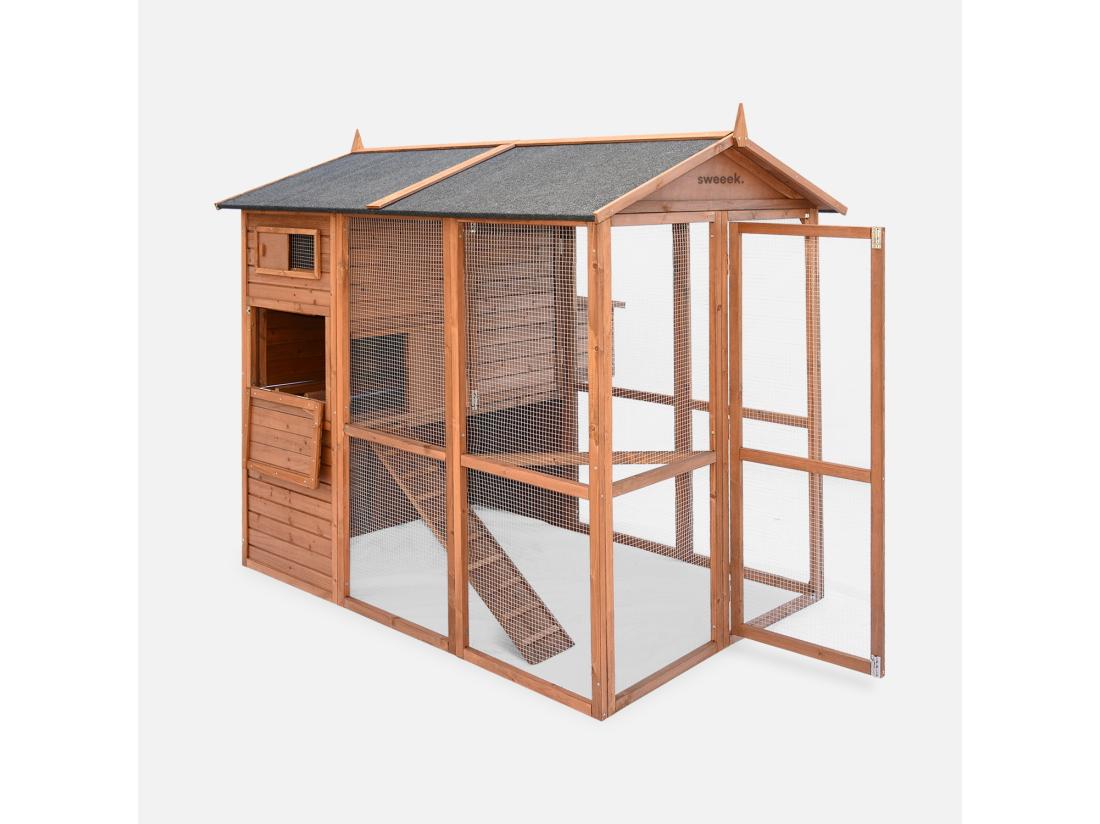 Vente Unique Poulailler En Bois COTENTINE. 6 à 8 Poules. Cage à Poule Avec Enclos