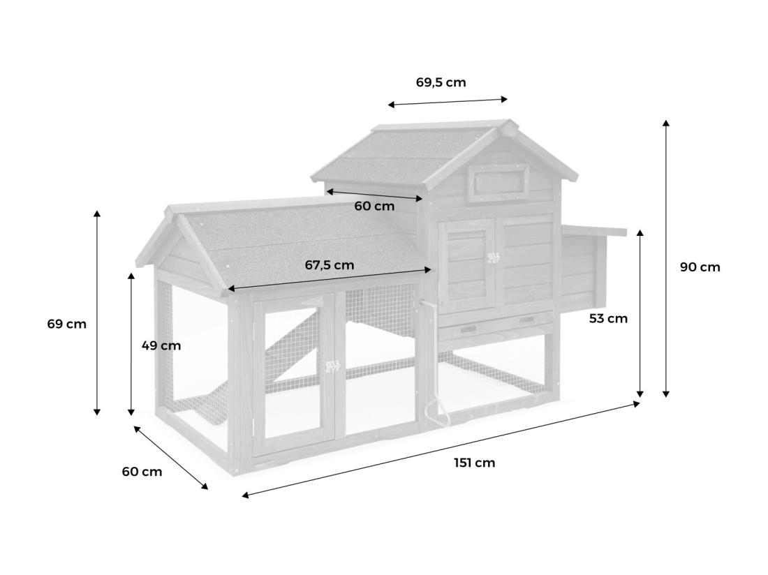 Vente Unique Poulailler En Bois GALINETTE. 3 Poules. Cage à Poule Avec Enclos