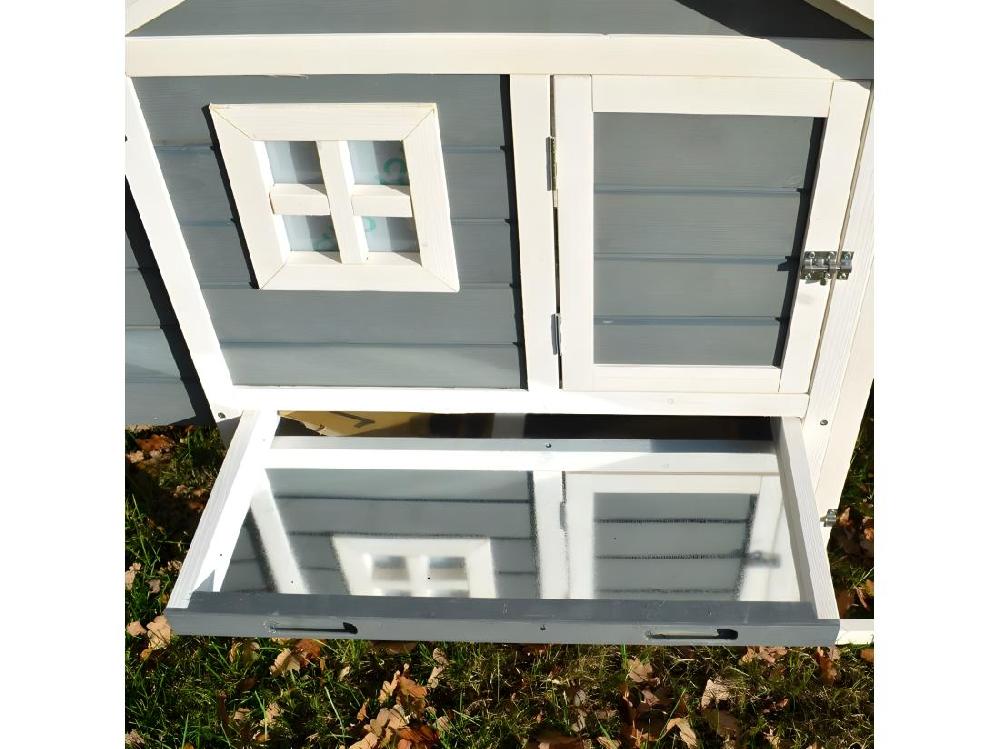 Vente Unique Poulailler Exterieur En Bois Avec Toit Pliant 175x66x101 Cm Modele- Dottie 151 Taille L