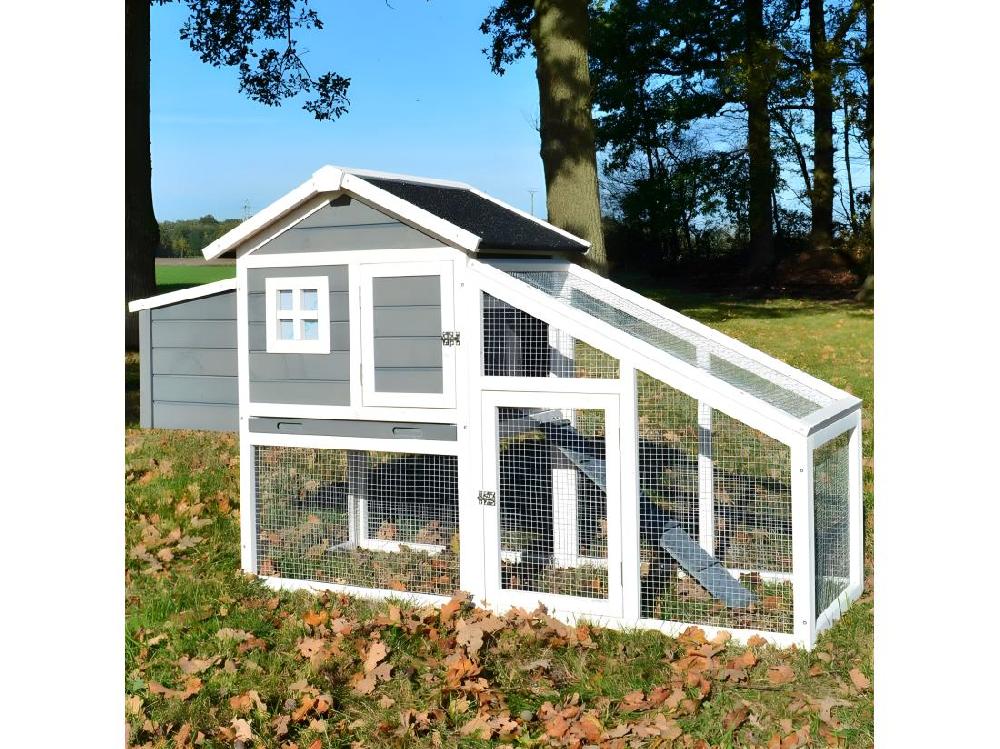 vente unique Poulailler Exterieur en bois avec toit pliant 175x66x101 cm Modele- Dottie 151 Taille L