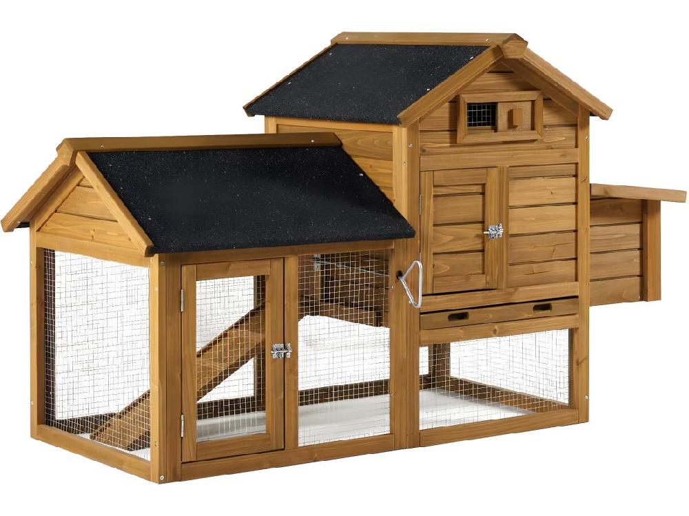 vente unique Poulailler "Poulette" avec pondoir en bois - Marron