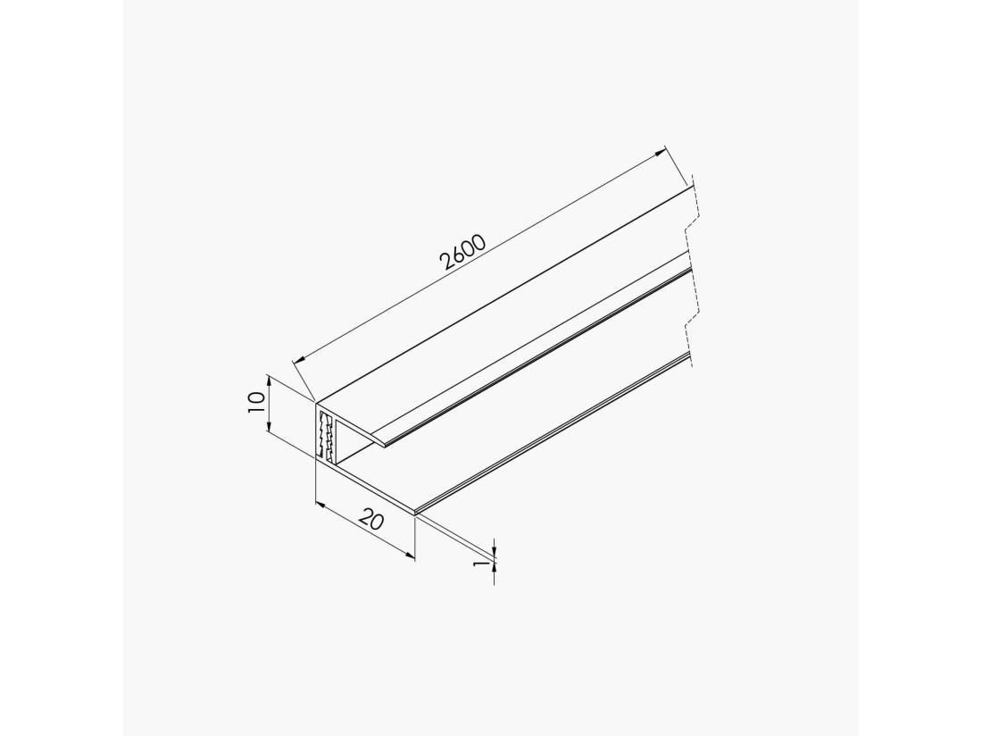 Vente Unique Profil D'Arrêt PVC Clipsable 8 Mm - Longueur 2.60 M - Blanc