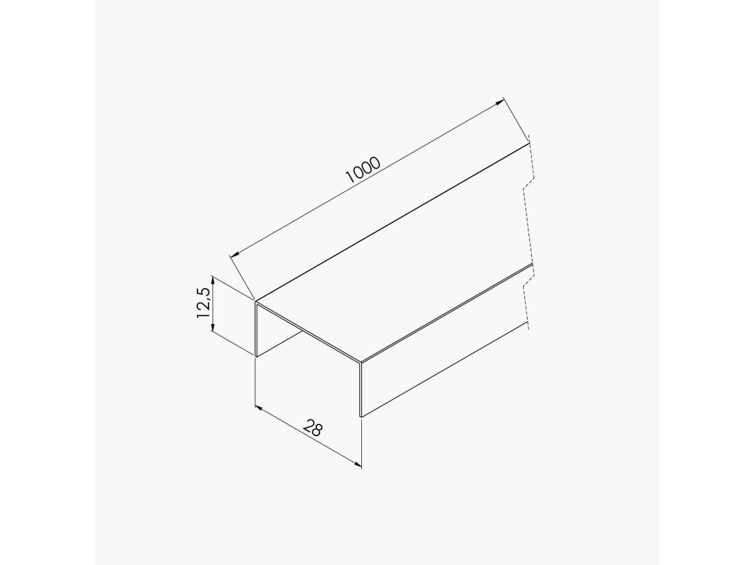 Vente Unique Profilé U Décoratif Pour Panneau Tasseau Bois - Or - 1 M