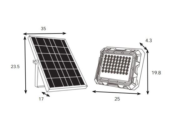Vente Unique Projecteur Solaire Mural Ou à Poser à Panneau Déporté - 800 Lumens - CLARTO