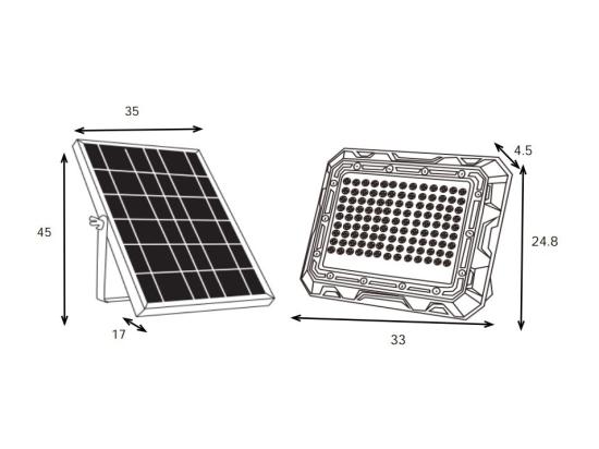 Vente Unique Projecteur Solaire Mural Ou à Poser à Panneau Déporté - 1300 Lumens - CLARTO