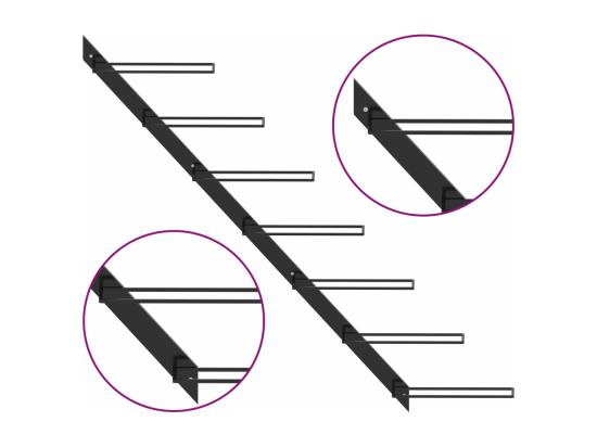 Vente Unique Prolenta Premium - Casier à Bouteilles Mural Pour 7 Bouteilles Noir Métal