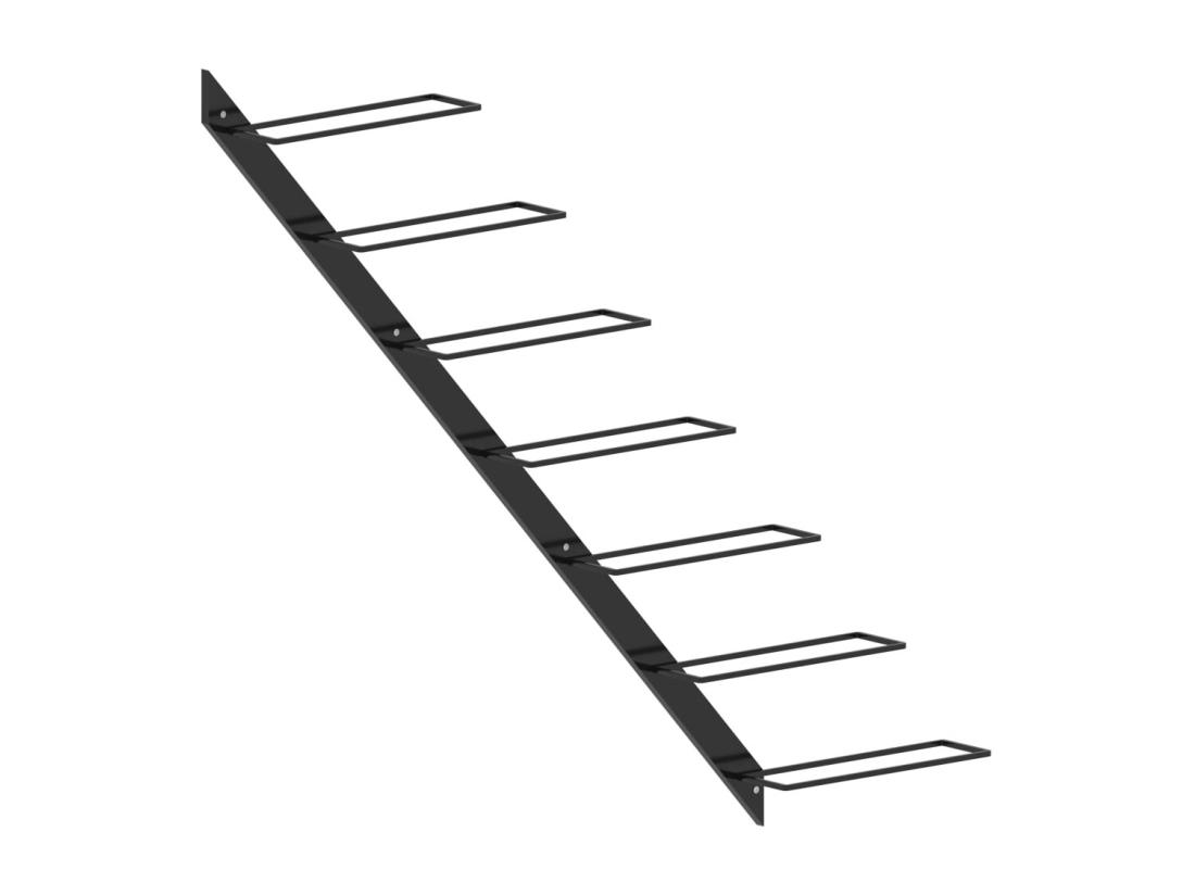 Vente Unique Prolenta Premium - Casier à Bouteilles Mural Pour 7 Bouteilles Noir Métal