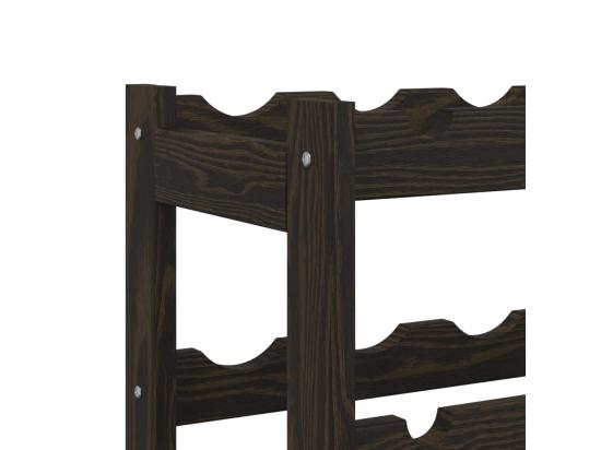 Vente Unique Prolenta Premium - Casier à Bouteilles Pour 12 Bouteilles Noir Bois Pin Solide