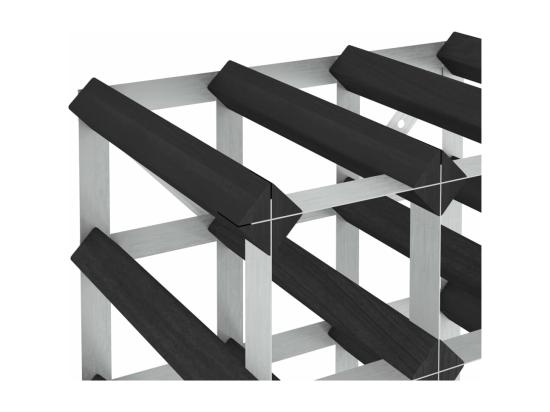 Vente Unique Prolenta Premium - Casier à Bouteilles Pour 12 Bouteilles Noir Bois De Pin Solide