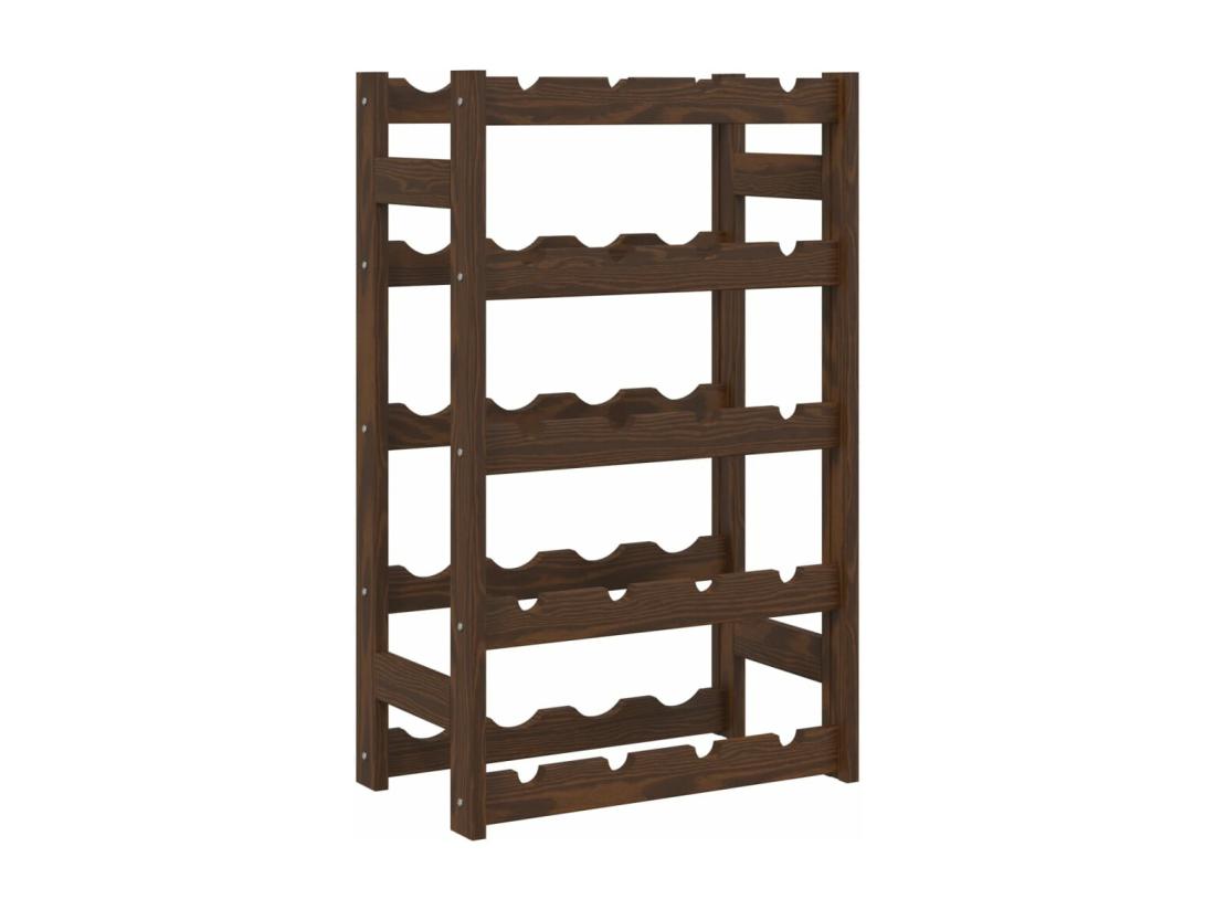 Vente Unique Prolenta Premium - Casier à Bouteilles Pour 20 Bouteilles Marron Bois Pin Solide