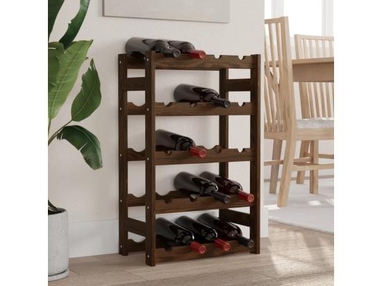 vente unique Prolenta Premium - Casier à bouteilles pour 20 bouteilles marron bois pin solide