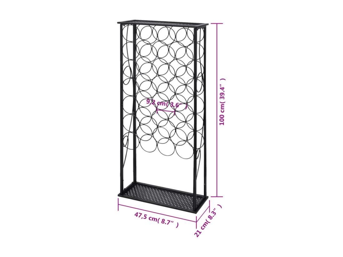 Vente Unique Prolenta Premium - Casier à Bouteilles Pour 28 Bouteilles Métal