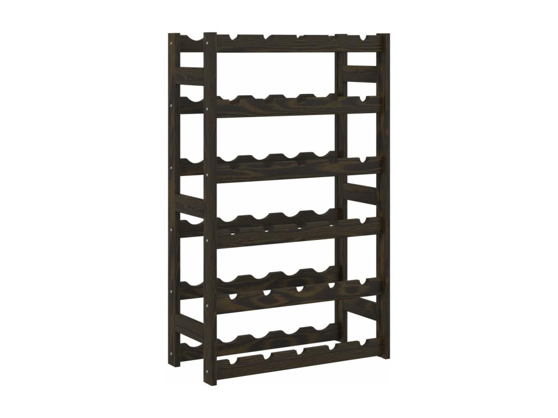 Vente Unique Prolenta Premium - Casier à Bouteilles Pour 30 Bouteilles Noir Bois Pin Solide