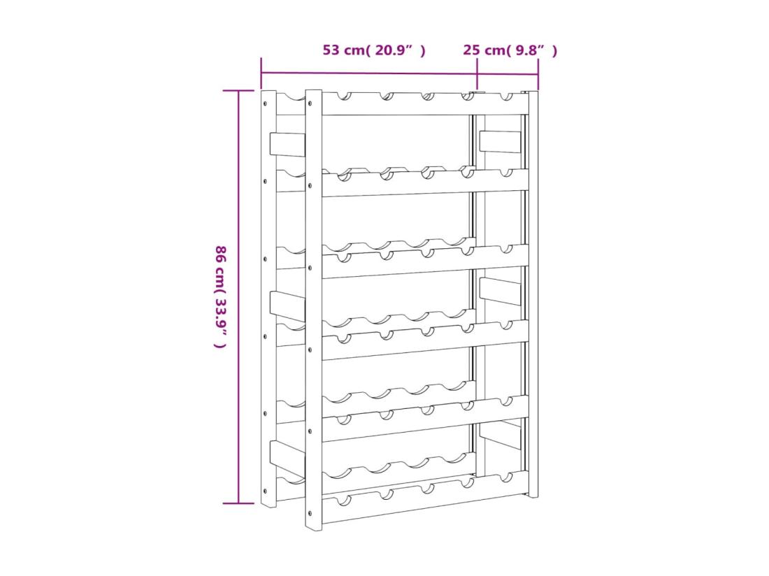 vente unique Prolenta Premium - Casier à bouteilles pour 30 bouteilles noir bois pin solide
