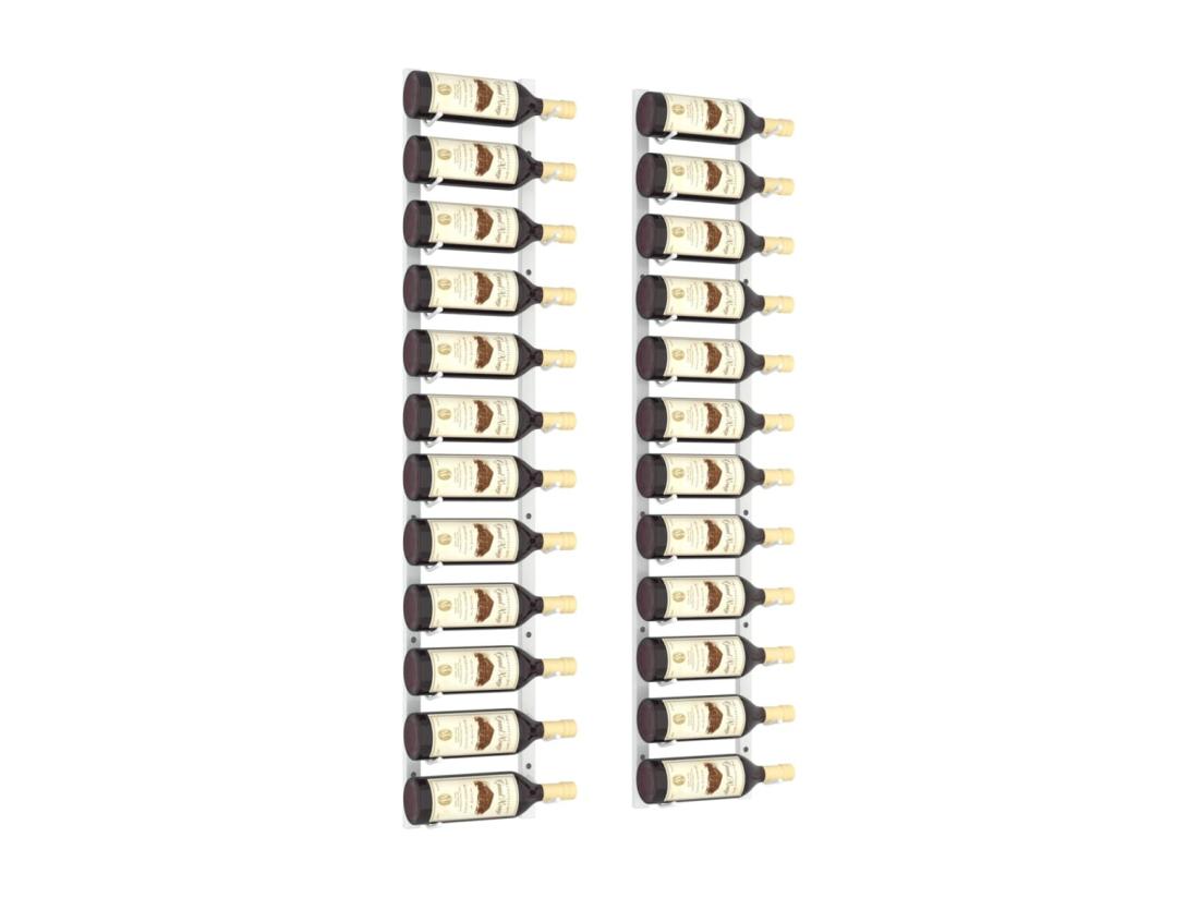 Vente Unique Prolenta Premium - Casier à Vin Mural Pour 12 Bouteilles 2 Pcs Blanc Fer