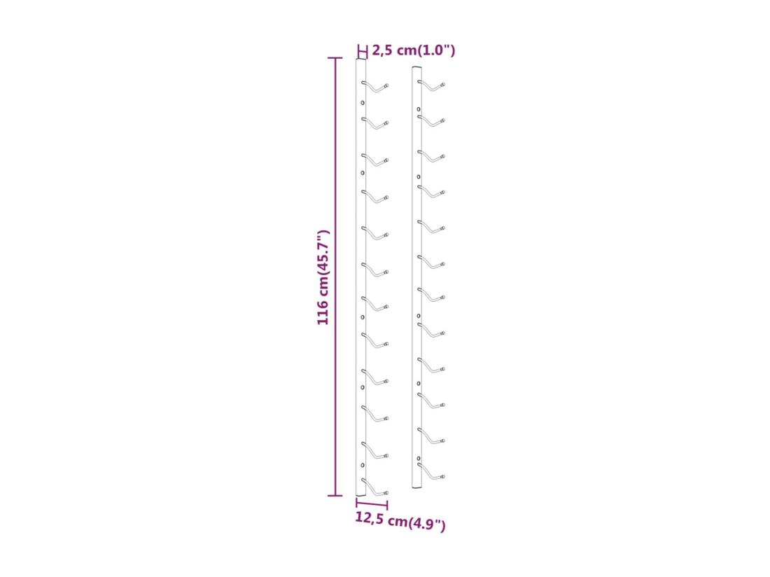 Vente Unique Prolenta Premium - Casier à Vin Mural Pour 12 Bouteilles 2 Pcs Blanc Fer