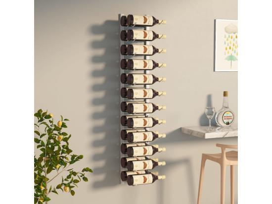 vente unique Prolenta Premium - Casier à vin mural pour 24 bouteilles Blanc Fer