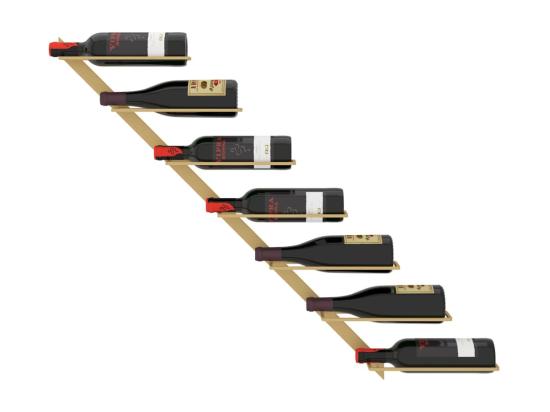 Vente Unique Prolenta Premium - Casier à Vin Mural Pour 7 Bouteilles Doré Fer