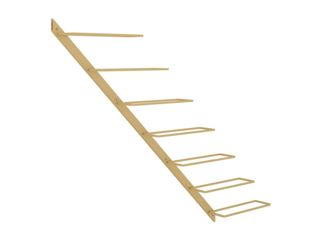 vente unique Prolenta Premium - Casier à vin mural pour 7 bouteilles Doré Fer