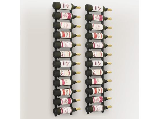 Vente Unique Prolenta Premium - Casiers à Bouteilles Mural Pour 12 Bouteilles 2 Pcs Noir Fer
