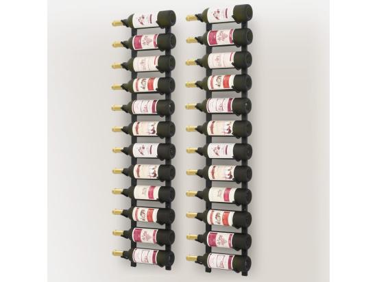 Vente Unique Prolenta Premium - Casiers à Bouteilles Mural Pour 12 Bouteilles 2 Pcs Noir Fer