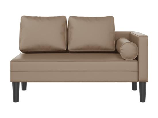 Vente Unique Prolenta Premium - Chaise Longue Avec Coussins Cappuccino Similicuir
