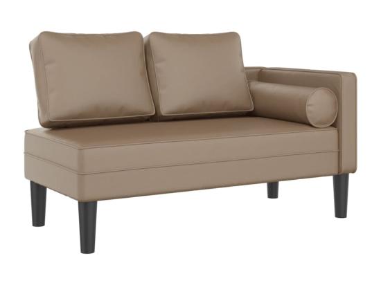 Vente Unique Prolenta Premium - Chaise Longue Avec Coussins Cappuccino Similicuir
