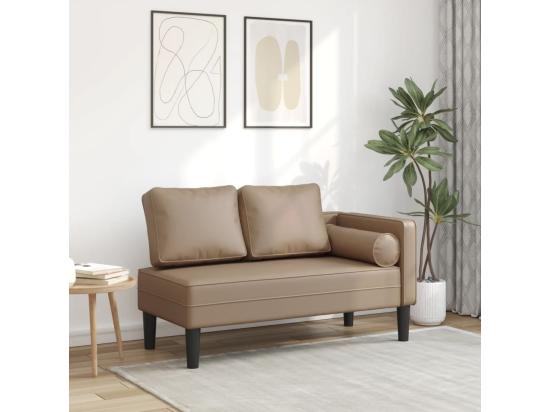 vente unique Prolenta Premium - Chaise longue avec coussins cappuccino similicuir