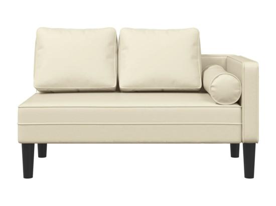 Vente Unique Prolenta Premium - Chaise Longue Avec Coussins Crème Similicuir